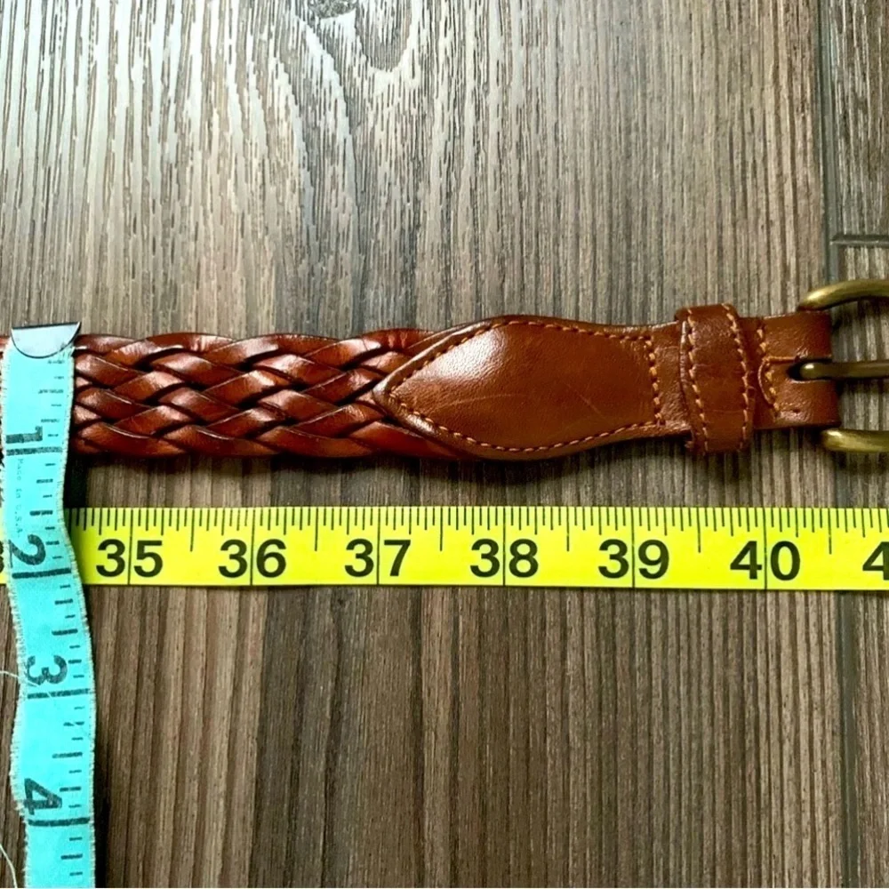 Braided Brown leather belt from Italy